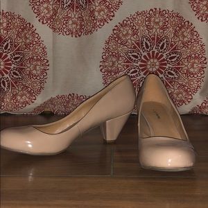 Nude Patent Kitten Heels